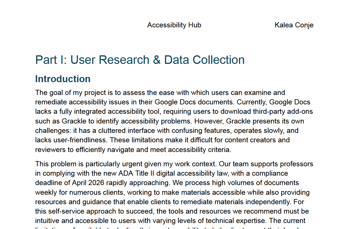 Accessibility Hub screenshot